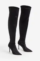 Over-the-knee Satin Boots