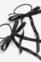 2-pack bow-detail hair elastics