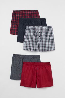 5-pack Woven Cotton Boxer Shorts