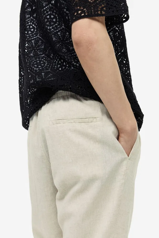 H&M Loose Fit Linen-blend Pants