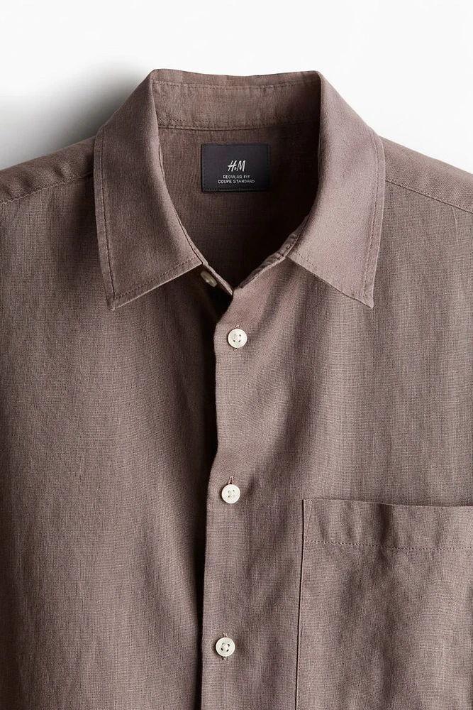 Regular Fit Linen-blend Shirt