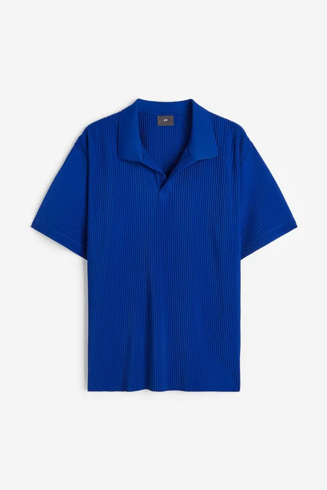 Relaxed Fit Pleated Polo Shirt