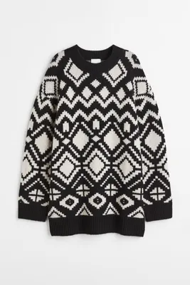 Long Jacquard-knit Sweater