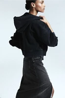 Frayed-edge Denim Skirt