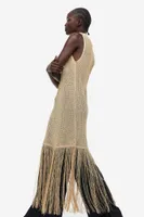 Glittery Pointelle-knit Dress