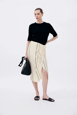 Textured-knit Wrap Skirt