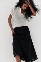 Skirt with Eyelet Embroidery