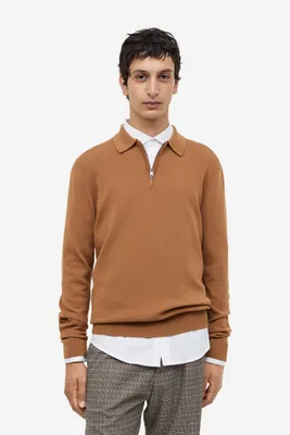 Slim Fit Half-zip Polo Shirt