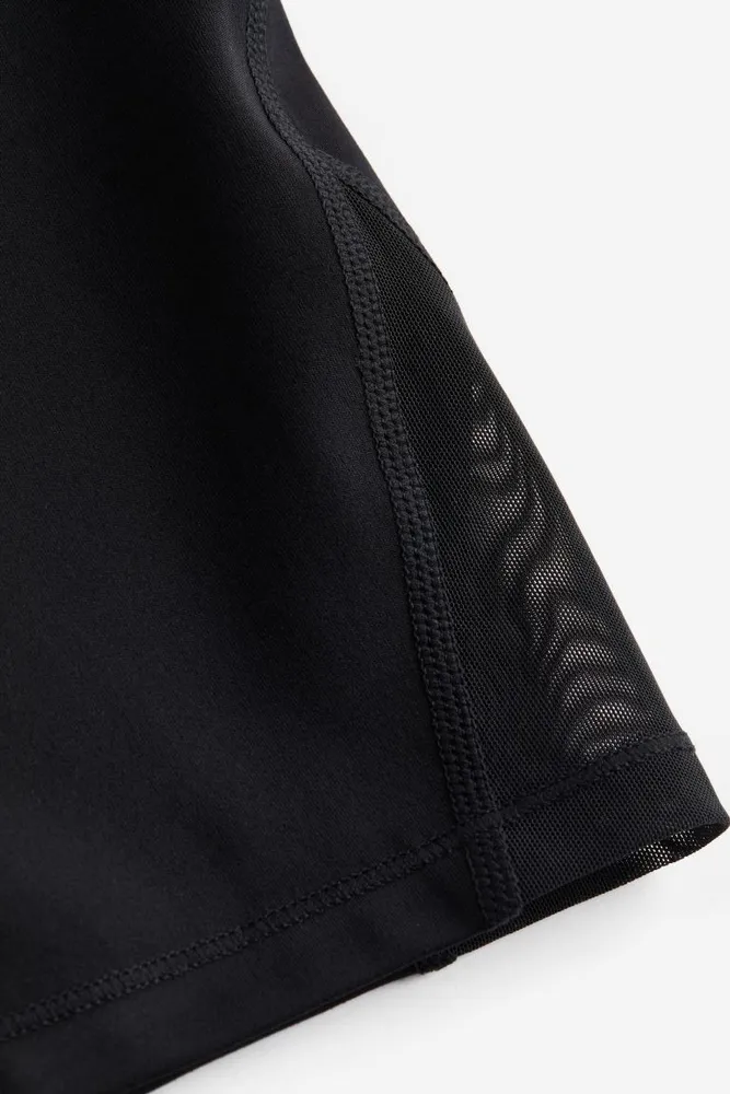 DryMove™ Mesh-detail Sports Hot Pants - Black - Ladies