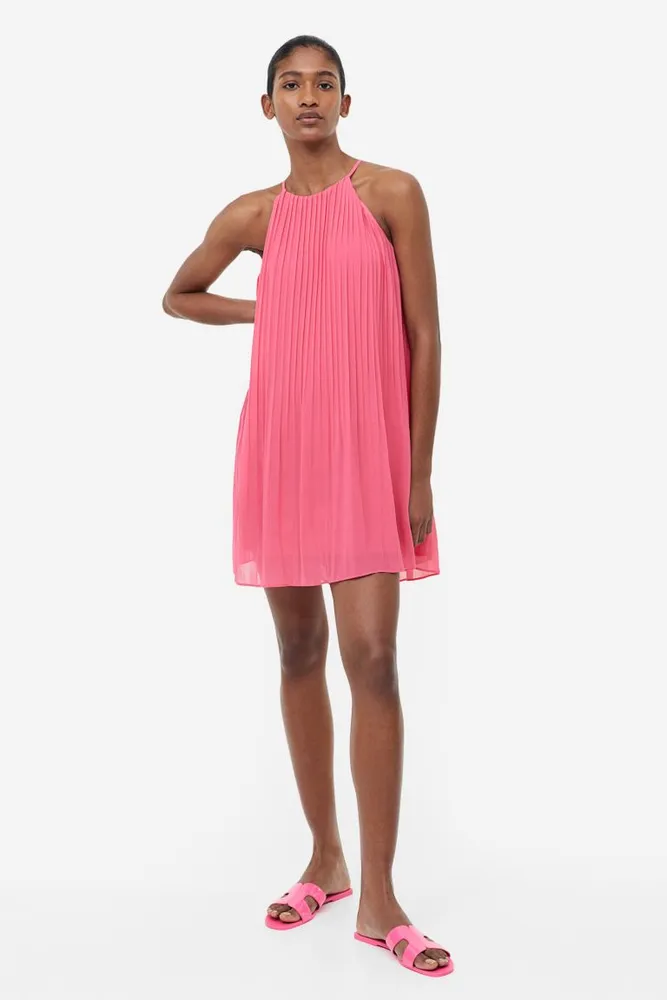 Pleated Chiffon Dress