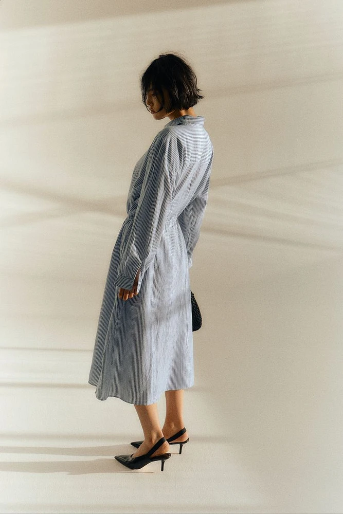 Linen-blend Shirt Dress