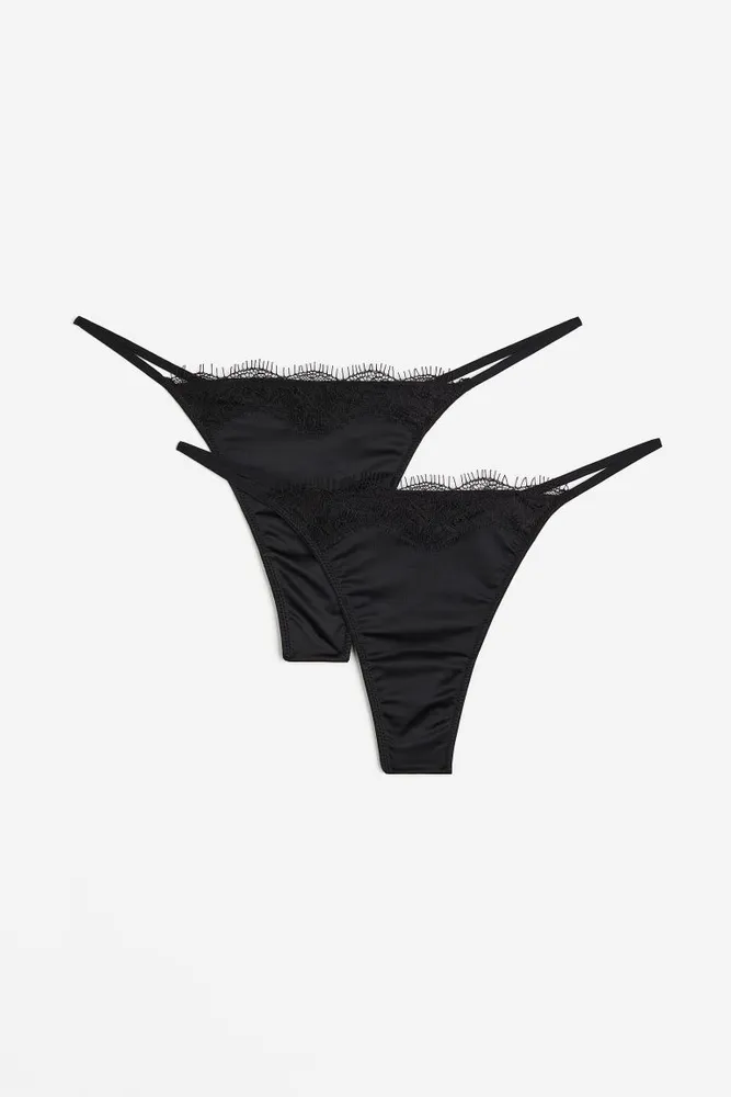 2-pack Lace-trimmed Thong Briefs