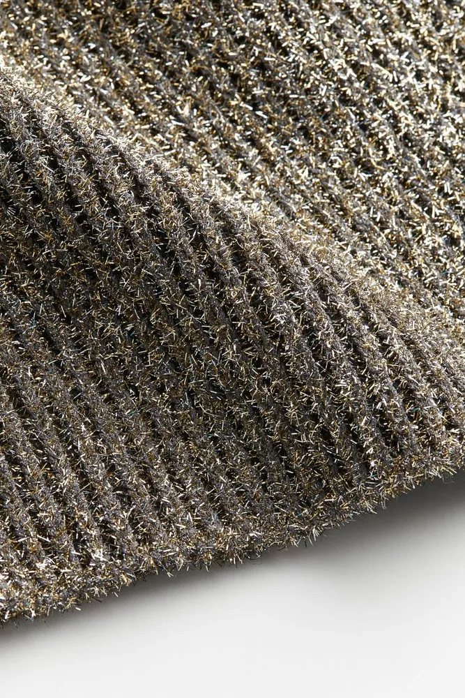 Shimmery Rib-knit Sweater