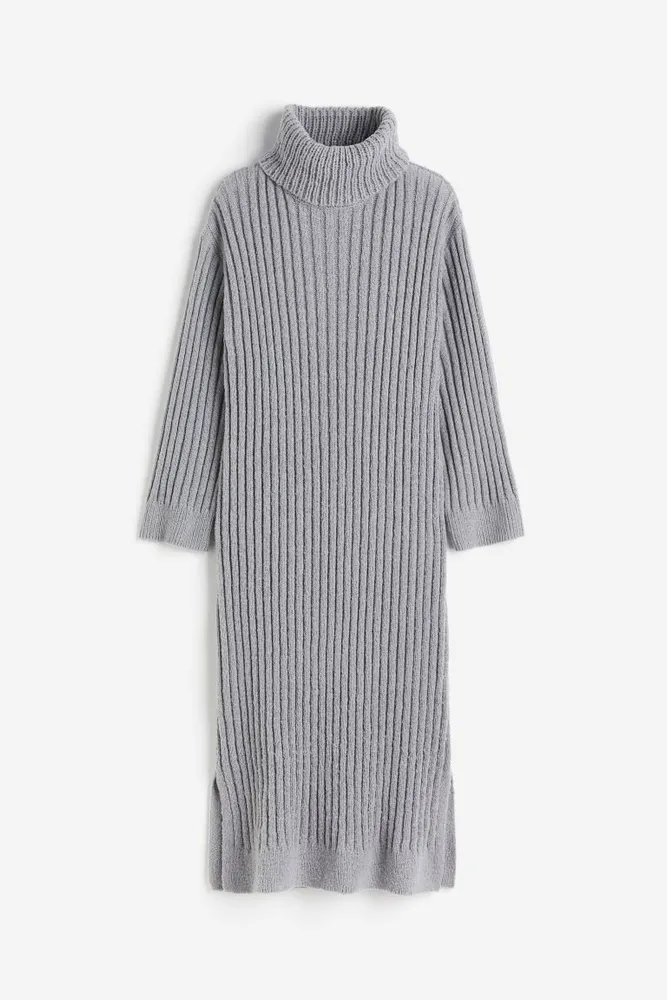 Rib-knit Turtleneck Dress