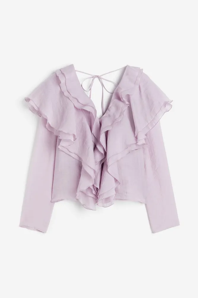 Lyocell-blend Flounced Blouse