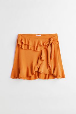 Flounced Wrap-front Skirt