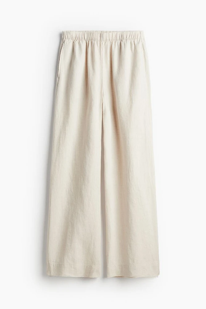 Wide-leg Linen Pants