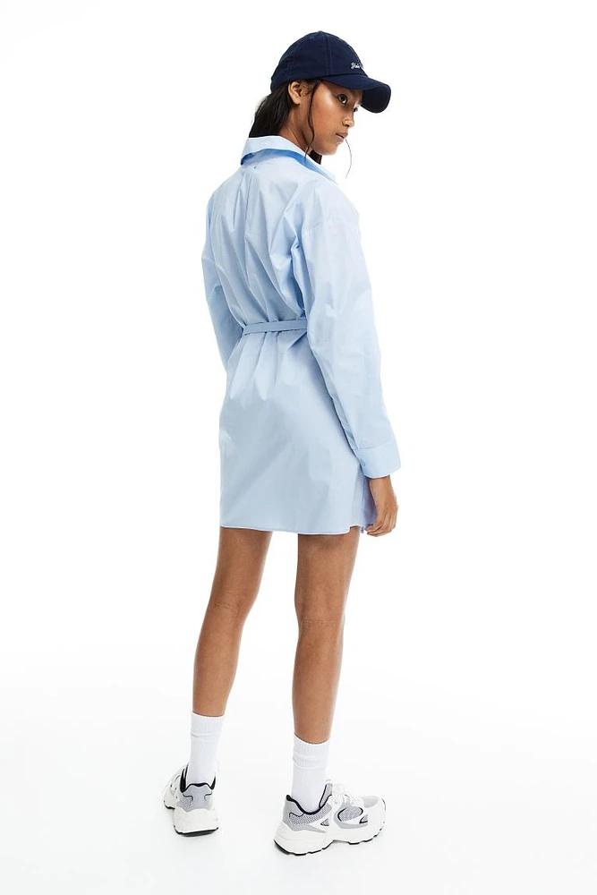 Wrap-skirt Shirt Dress