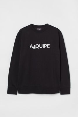 Sweatshirt with Printed Design