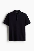 Slim Fit Textured-knit Polo Shirt