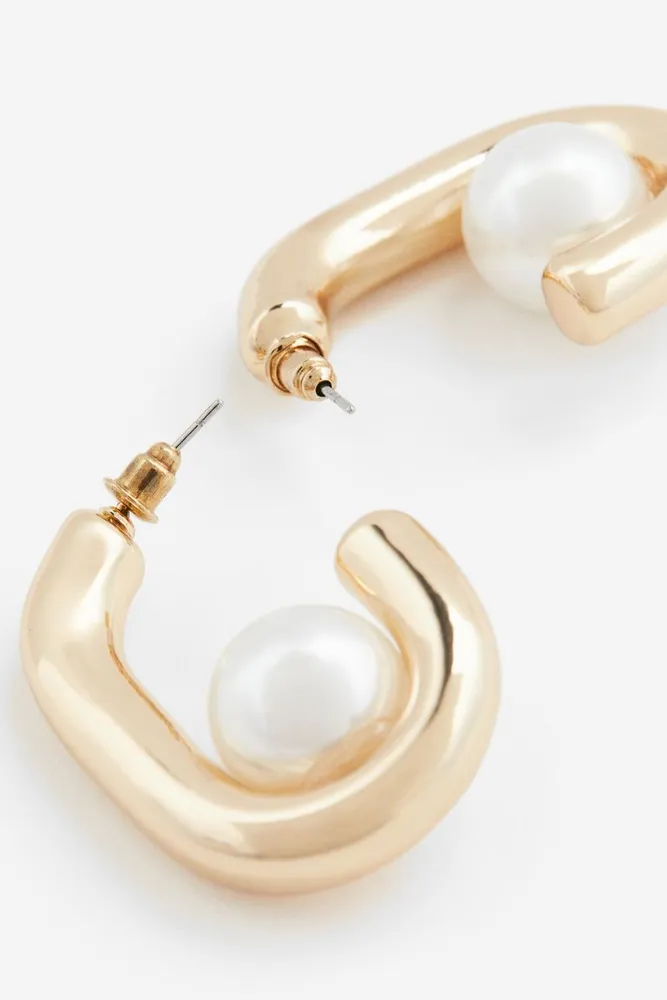 Bead-detail Hoop Earrings