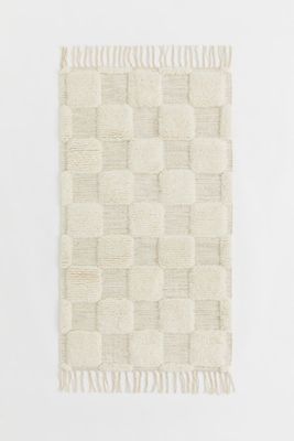Tapis rectangulaire en laine mélangée