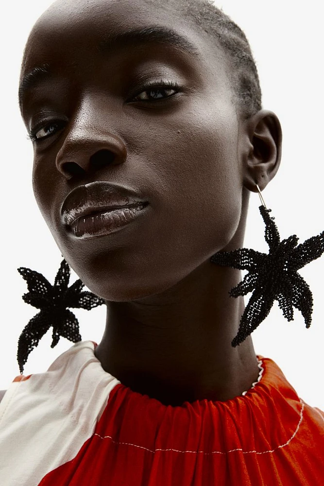 Starfish-shaped Glass-bead Earrings