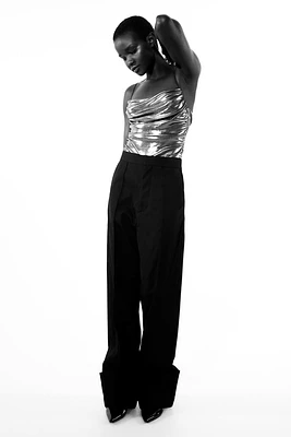 Metallic-coated Thong Bodysuit