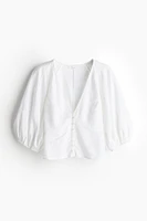 Linen-blend Blouse