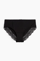 5-pack Lace-trimmed Cotton Hipster Briefs