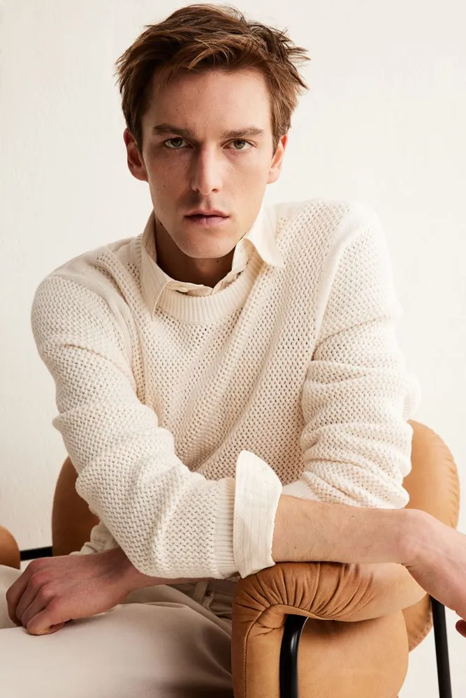 H&M Regular Fit Hole-knit Sweater