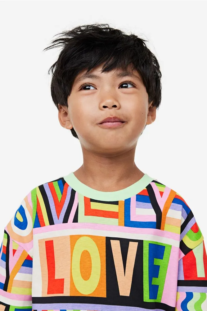 Love Is Love Rainbow Printed Oversized T-shirt