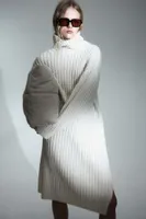 Rib-knit Turtleneck Dress