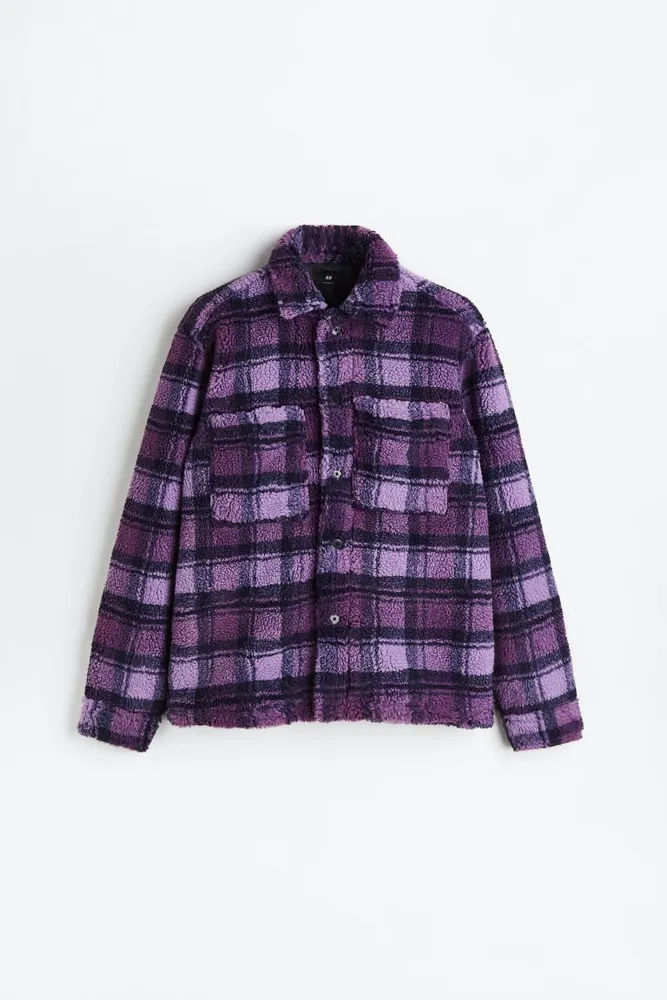 Lilac Button Up Teddy Shacket
