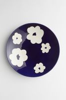 Floral-patterned Earthenware Serving Plate