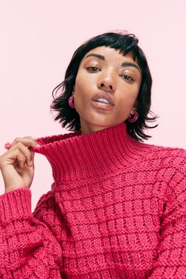 oversized mock turtleneck sweater