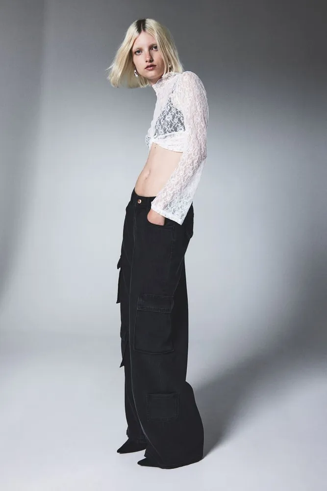 Tall Seam Front Relaxed Wide Leg Pants