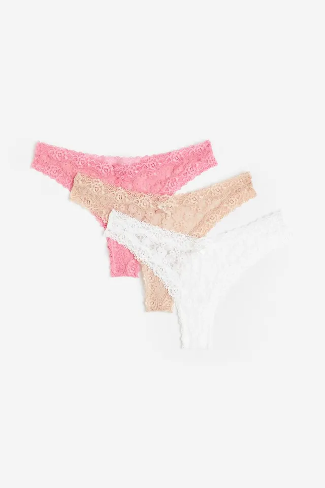 3-Pack Essential Lace Brazilian Briefs