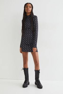 Monogram-patterned Fitted Dress