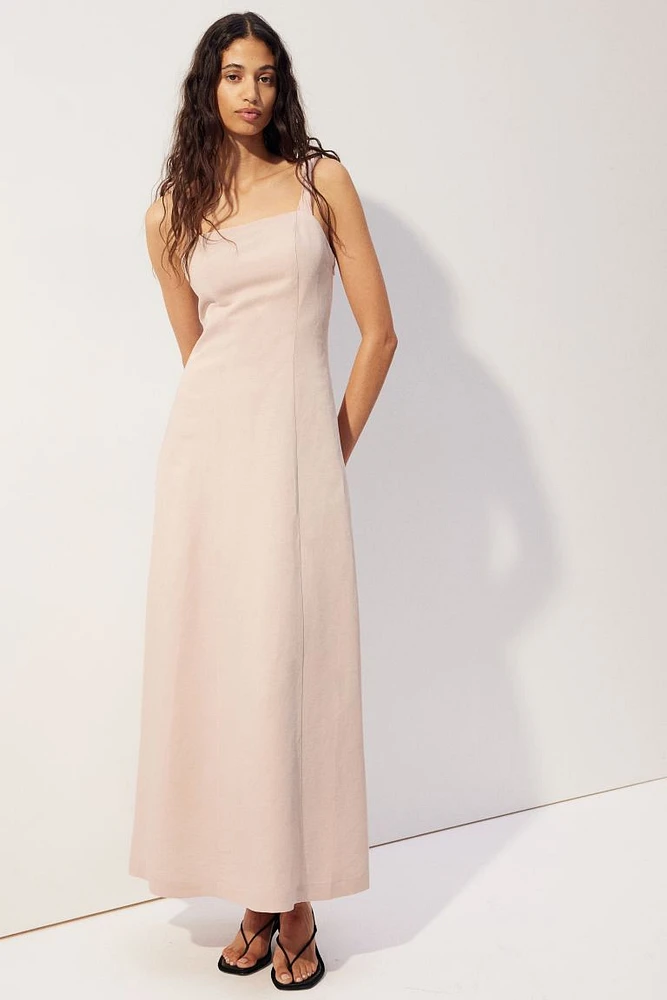 Linen-blend Maxi Dress