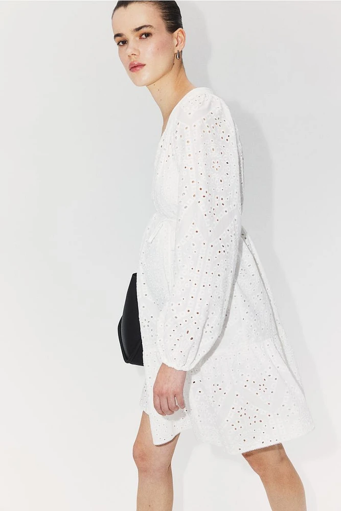 MAMA Dress with Eyelet Embroidery
