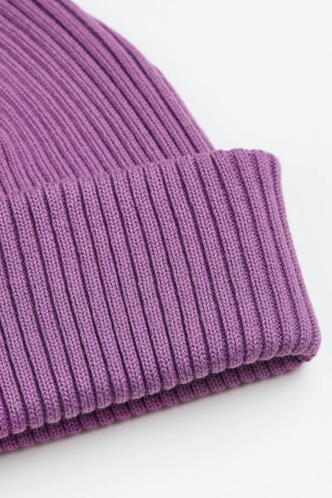Rib-knit Cotton Beanie