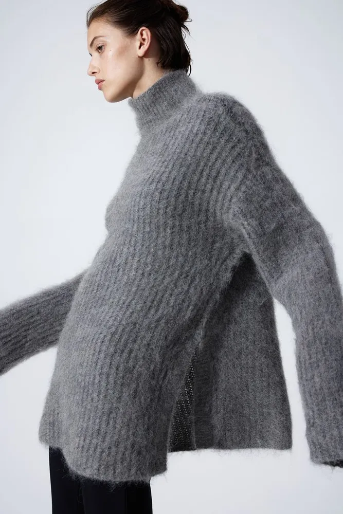 Mohair-blend Mock Turtleneck Sweater