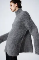 Mohair-blend Mock Turtleneck Sweater