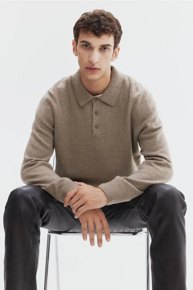 Regular Fit Wool Polo Sweater