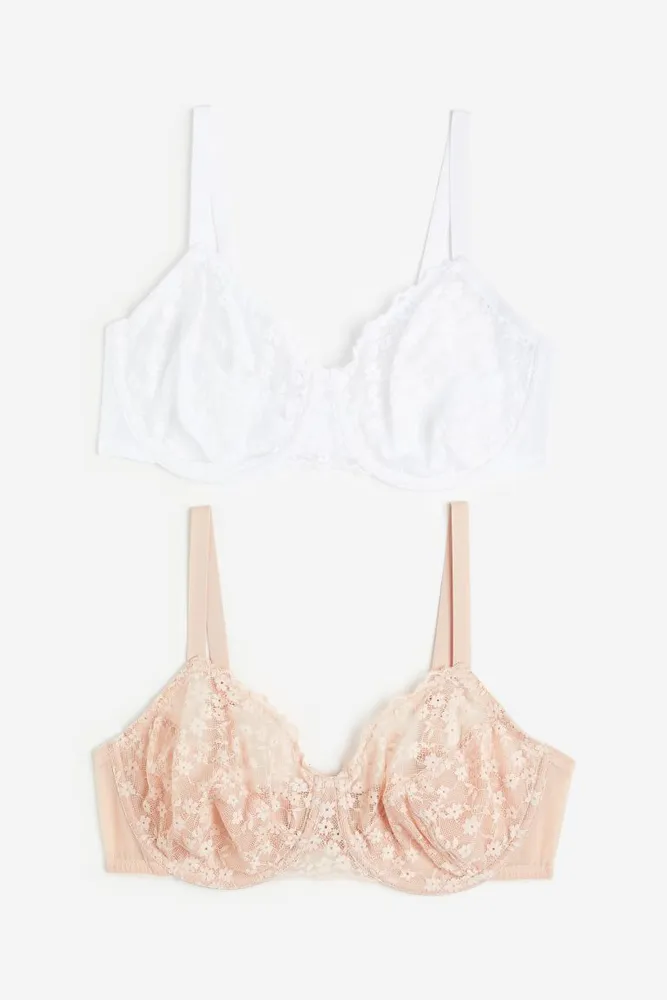 White Lace Underwired Non Padded Bra