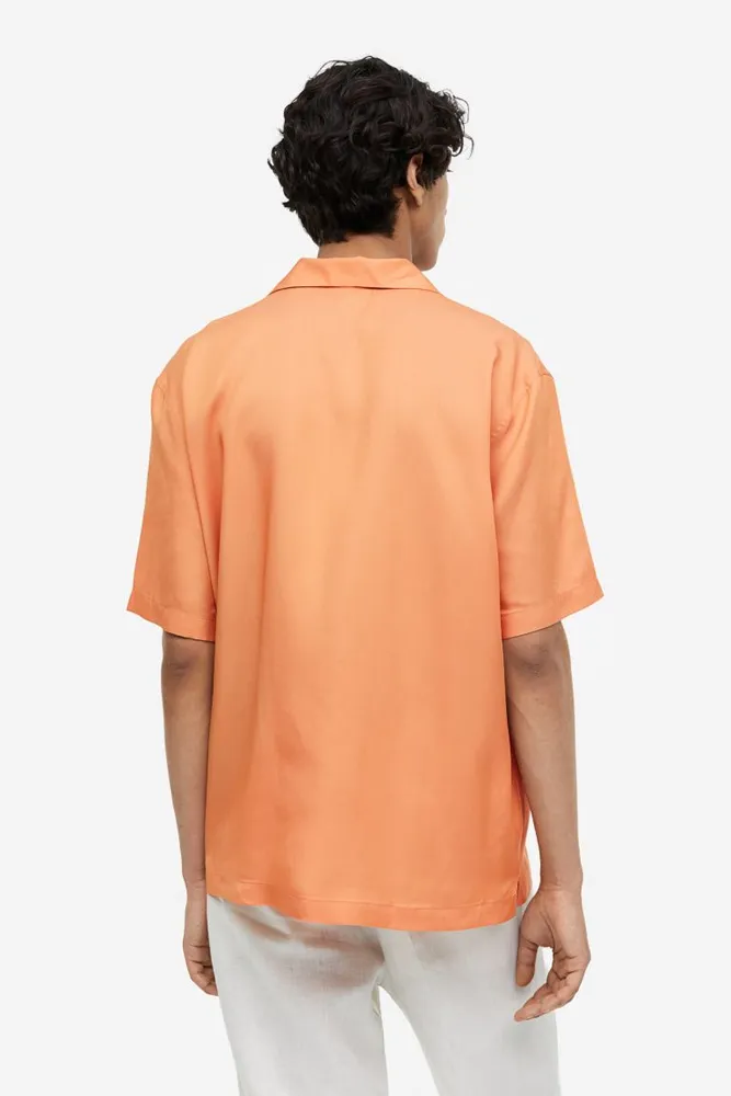 Regular Fit Short-sleeved Lyocell Shirt