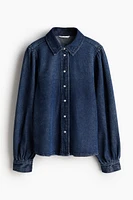 Balloon-sleeved Denim Shirt