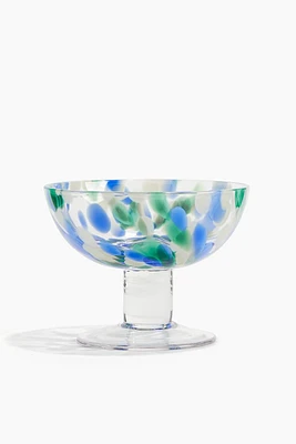 Patterned Glass Dessert Bowl