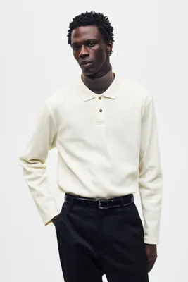 Slim Fit Waffled Polo Shirt